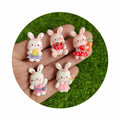 Kawaii Rabbit Easter Flat Back Resin Cabochons Scrapbooking DIY Craft Accessories Phone Case Slime Charms