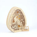 Happy Easter Decoration Gifts  Laser Cut Wooden Egg Bunnies Led Light for Easter Gifts Decoration