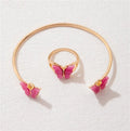Unique Best Sale Butterfly Jewel Hollow Four Layer Bracelet Geometric Opening Bracelet