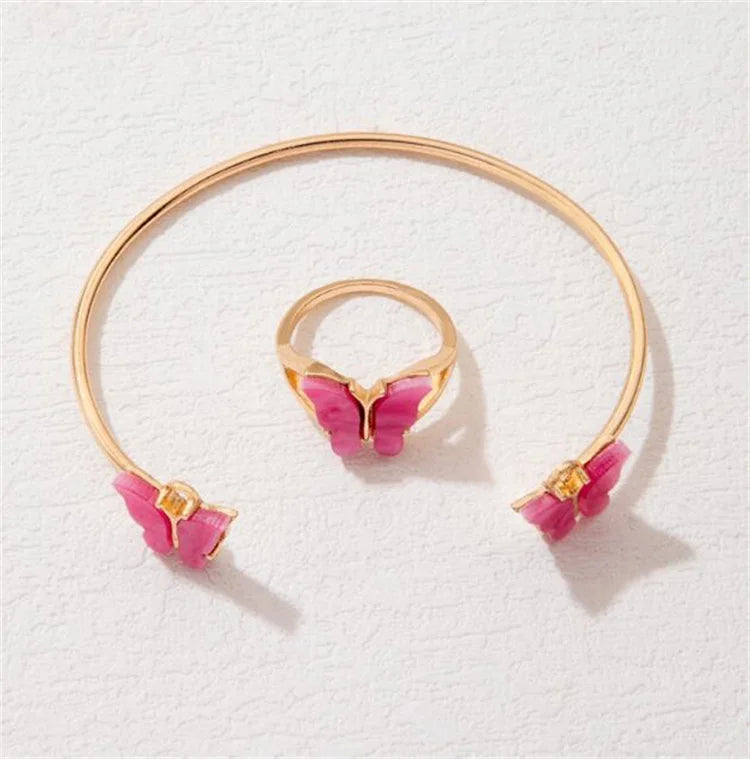 Unique Best Sale Butterfly Jewel Hollow Four Layer Bracelet Geometric Opening Bracelet
