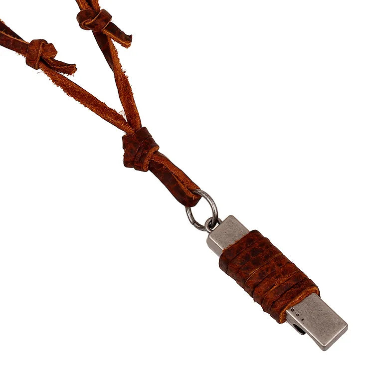 Handmade Braided Genuine Leather Cord Necklace with Zinc Alloy Bottle Opener Pendant for Men and Women for Engagement or Party