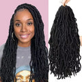 Wholesale New Pre-Looped Faux Locs Synthetic Hair Extensions Soft for Locs Crochet Braiding High Temperature Fiber Black Color