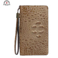 Zenos Custom Luxury Genuine Leather Alligator Emboss Pattern Unisex Zipper Design Anti-Theft for Daily Business Use Men Women