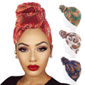 Women Turban Headwraps African Tie Dye Hair Wrap India Turban Head Beanie Cover