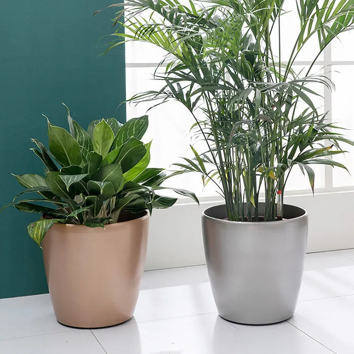 Brice Gardening Self Watering Round Plastic Floor Planters Home Decor Large Pots Wholesale