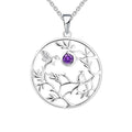 Factory Sale Low Price 925 Sterling Silver Spring Bird and Tree Leaf Pendant Charm Necklace Custom Jewelry for Friend