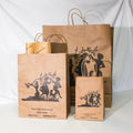 Customizable Recyclable Kraft Brown Paperboard Bag Rope Handle Flat Handle Shopping Bag for Clothing Food Screen Printed Logo