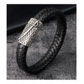 Luxury Designer Bracelet Stainless Steel Magnetic Clasp Handmade Braided Genuine Leather Bracelet for Men Jewelry