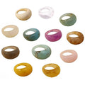 Colorful Resin Rings Wide Thick Dome Knuckle Finger Stackable Joint Ring Retro Acrylic Transparent Vintage Jewelry Party