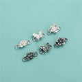 925 Sterling Silver Lotus Flower Butterfly Double Ring Connection Clasp for Jewelry Making Accessories Supplies