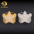 Hot Sale Instock Iced Out Ring Moissanite 925 Sterling Silver Hip Hop Ring Pass Diamond Tester Men Diamond Star  Ring