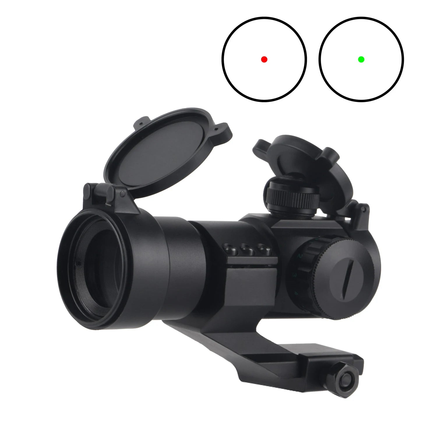 Focuhunter 1x32 Red Green Dot Aluminum Alloy Tactical Reflex Sight 5-Level Brightness Control 4' Shockproof with 21mm Mount