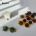 Boyarn Hot Sale Kids Retro Round Sunglasses Frosted  Baby Fashion Glasses Street Uv400 Children Sunglasses Shades