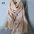 Wholesale Plain Crinkle Hijabs Shawls Soft Long Crepe Premium Cotton Viscose Scarf Muslim Women Hijab