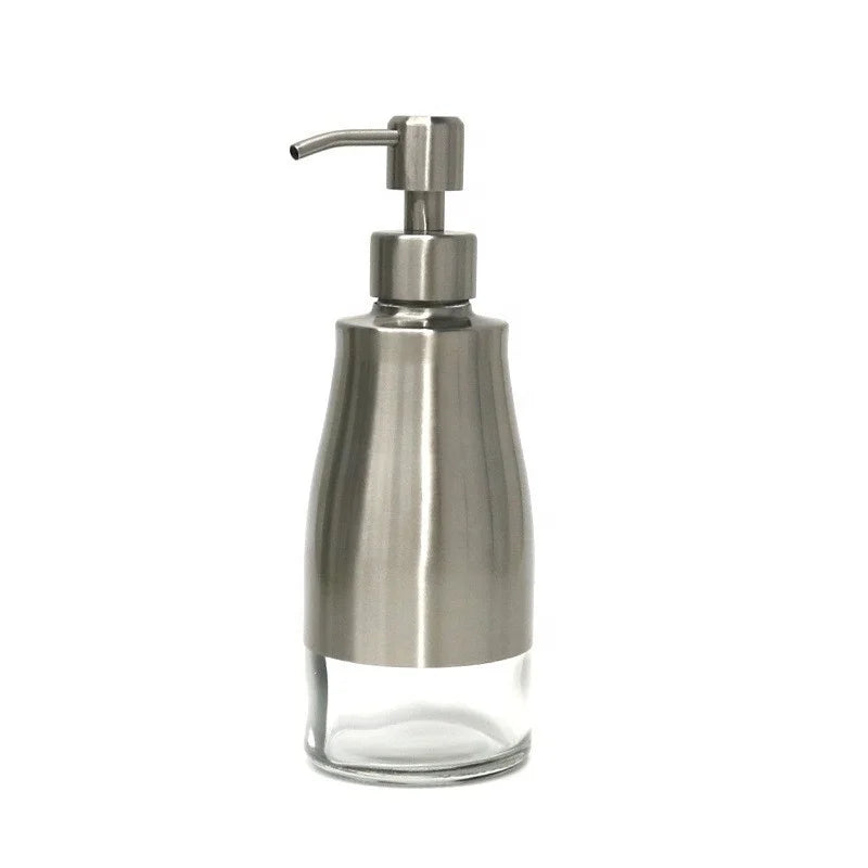 Wholesale Stainless Steel & Glass Foam Hand Pump Soap Dispenser Refillable Liquid Soap for Hotel Bathroom Kitchen Use