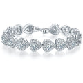2023 New Design Fine Jewelry Luxury Bracelet Women Elegant Heart Shape Full Crystal Diamond Bracelet Jewelry Wholesale