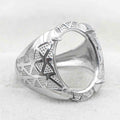 Sterling Silver 13*17mm Semi Mount Men's Ring Frame Empty Blank Claw Setting S925 Base Holder Without Center Stone for DIY Inlay