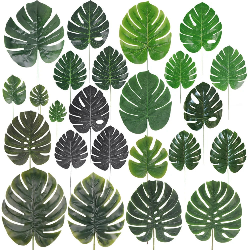 Hot Selling Artificial Plant Silk Fabric Material Turtle Back Leaves Indoor Plant Wall Leaf Decoration