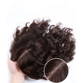 AU Fluffy Popular Human Hair Patch Invisible Hand-tied Short Curly Clip-in Topper for Women