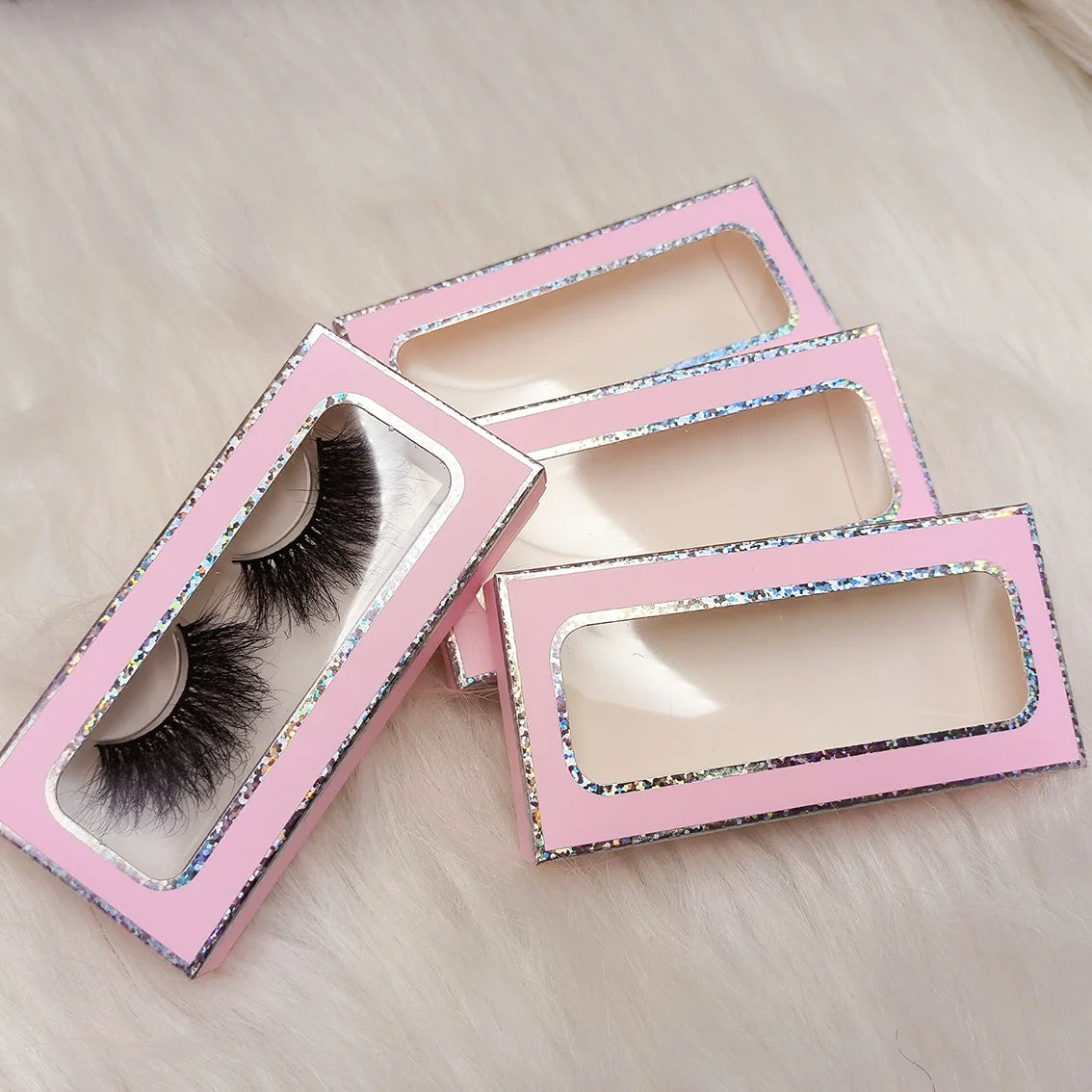 Cheaper Lash Box Printing Cardboard Box Rose Gold Foil Stamping Beauty False Eyelash Paper Packaging Boxes