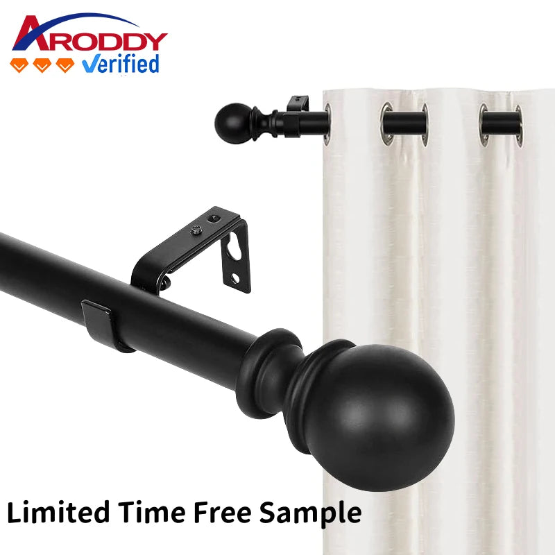 ARODDY 28-48inch Black Tringle Rideaux Drapery Extendable Window Curtain Rod Style Design Curtain Pole Factories