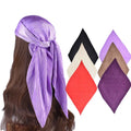 2024 New Arrival Imitated Silk Silk Satin 90cm Rhombus Milk Silk Soild Color Fold Scarf Pleated Female Shawl Fashion