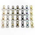 Meetee F1-28 19-38mm Colorful Rose Gold Dog Collar Buckle Alloy Carabiner Hook Swivel Clasps for Bag Strap Swivel Spring Buckles
