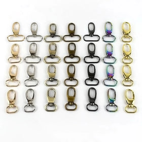Meetee F1-28 19-38mm Colorful Rose Gold Dog Collar Buckle Alloy Carabiner Hook Swivel Clasps for Bag Strap Swivel Spring Buckles