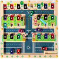 Custom Montessori Children Wooden Color and Number Maze Activity Board Game Educational Parking Learning Gift Toys for Kids