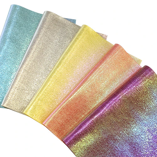 0.6 MM Foiled Holographic Film Shiny Cracked Emboss for Making Coat Shoe PU Synthetic Leather