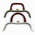 Meetee AP119 26cm Bronze Embossed Wooden Handle DIY Bag Handmade Sewing Accessories Alloy Wallet Bag Handle Purse Frame