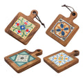 Kitchen Accessories square Non slip Wooden Cup Acacia Tile Coasters Heat Resistant Insulation Tableware Pad Pot Pan Mat