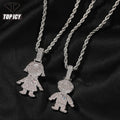 Couple Gift Boy and Girl Pendant Iced Out Cute Lover Pendant Brass 18K Gold Plated 5A CZ Fashion Jewelry Pendants Charms