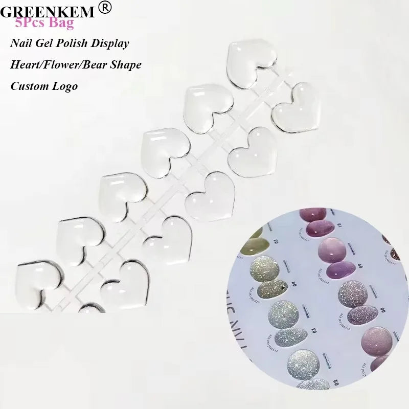 Nail Practice Flower Rose HeartNail Holder Love Base Bear Color Card Nails Art Tool Nail Polish Display Stand