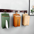 Creative Hangable PU Leather Tissue Box Wall Hanging Tissue Organizer Car Home Office Tissue Box