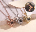 Custom Fashion Jewelry Heart Shape 925 Sterling Silver Photo Projection Necklace Women Silver Pendant Necklace