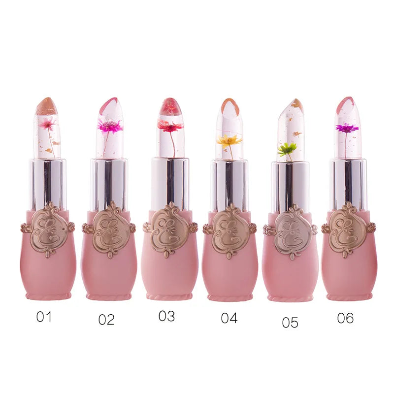 Custom Label Brand Hot Sale Jelly Crystal Lip Balm Stick clear Lipstick Color Changing Magic Lipstick Change Color