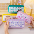 Large Capacity School Children Kawaii Cartoon Canvas Oxford Pencil case with Zipper