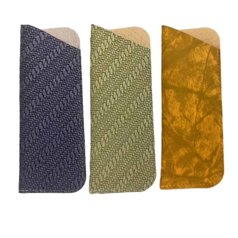 Direct Factory Supply Custom Woven PU Glasses Case Simple New Rectangle Presbyopic Eyewear Storage Angled Opening PVC Material