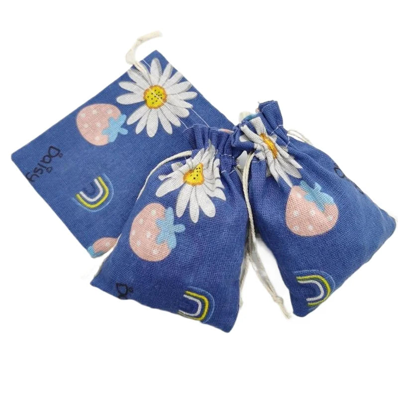 Custom Logo Cotton Canvas Fabric Muslin Drawstring Bag With Printed Canvas Drawstring Bag