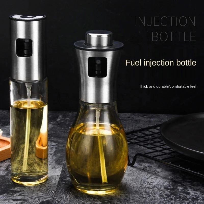 2020 New Fashion Simple 304 Stainless Steel Spray Bottle Push Type Barbecue Spray Glass Spray Bottle Soy Sauce Pot
