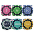 Free Design Free Sample 39mm Ceramic Poker Chips 10g Customized logo with Cash Value Round Chip  for Casino Gambling Game
