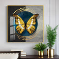 Butterfly Crystal Porcelain Painting Aluminum Alloy Frame Custom Size