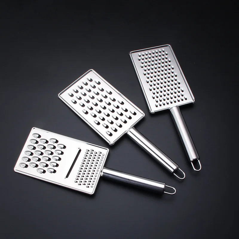 Manual Stainless Steel Multi-function Kitchen Grater/Shredder for Vegetable Cheese Potato Garlic-4-Piece Set