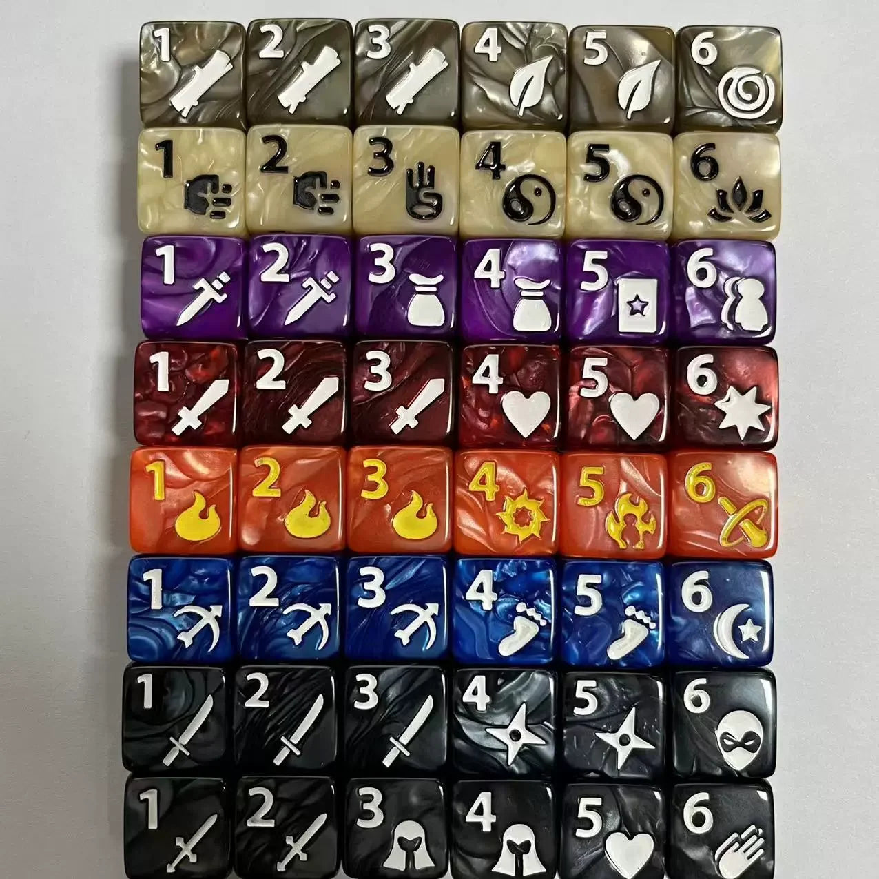 10 Pcs 16mm Acrylic Polyhedral Pattern Dice Set Story Number DND Game Plastic Black Board Game