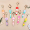 New Mother's Day Printed Silicone Beaded Bracelet Jewelry Creative DIY Cartoon Flower Keychain