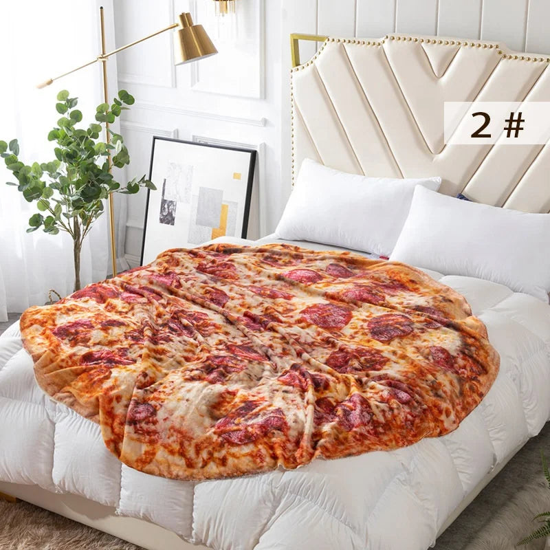 Custom Digital Printed Tortilla Moving Taco Picnic Flannel Fleece Mexican Pizza Blanket Wearable Custokm Fleece Blanket