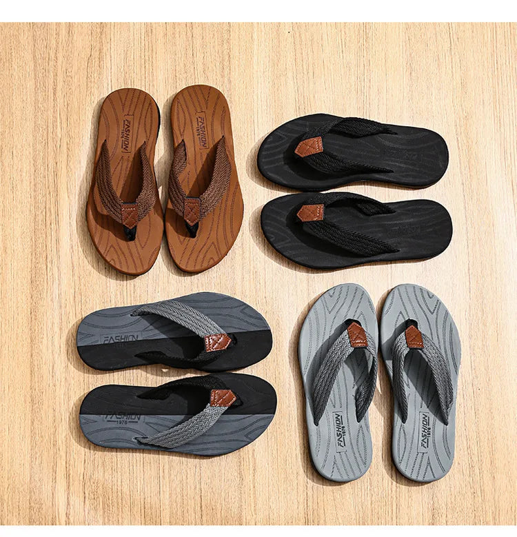 Men's Casual Summer Beach Sandals PVC Outdoor Fashion Flip Flops with Soft Thongs for Winter