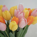 A-1650 High Quality Real Touch Yellow White Tulip Flowers Wedding Arrangement Decoration Artificial Faux Silk Tulips Flower