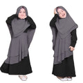 Two Pieces Kids Sets Ruffles Color Lovely Design Abaya Dress With Hijab Set Ramadan Eid Children Dresses Suit for Girls C0094